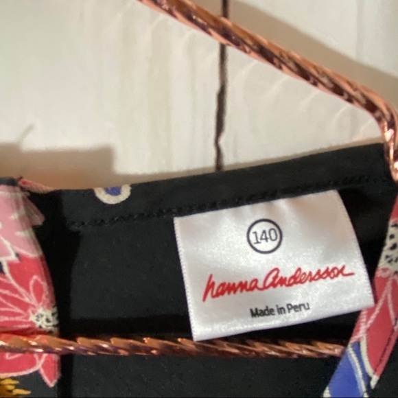 Hannah Anderson Sz 140 (US 10) Floral Black Dress - Picture 3 of 9